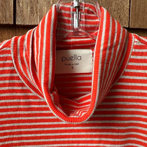 EUC Anthropologie Puella Orange Striped Sleeveless A-line Tunic in Large - Picture 4 of 10